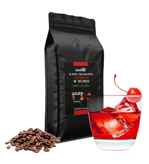 Kawa smakowa Wiśnia w Rumie 1kg ziarnista