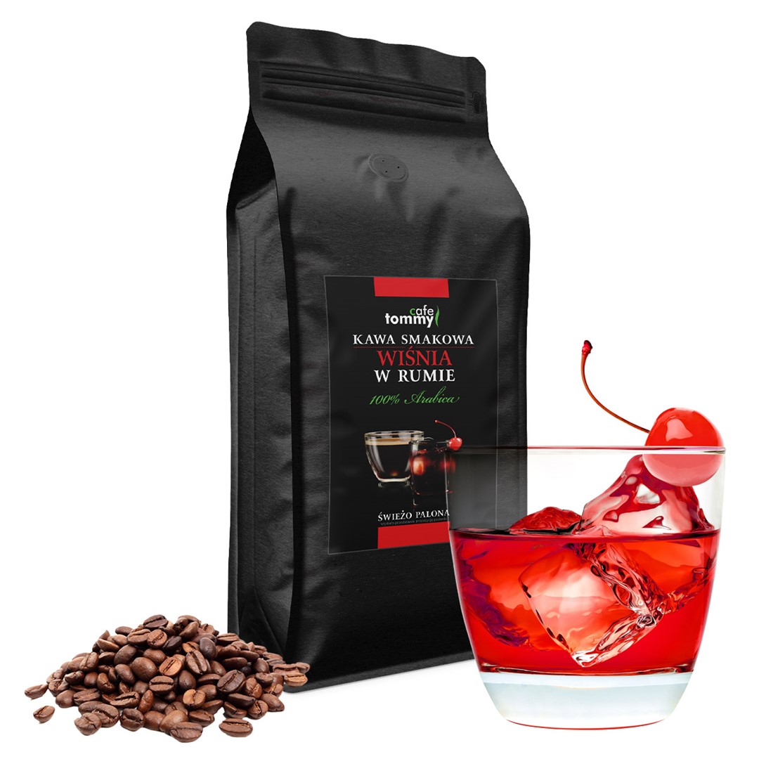 Kawa smakowa Wiśnia w Rumie 1kg ziarnista