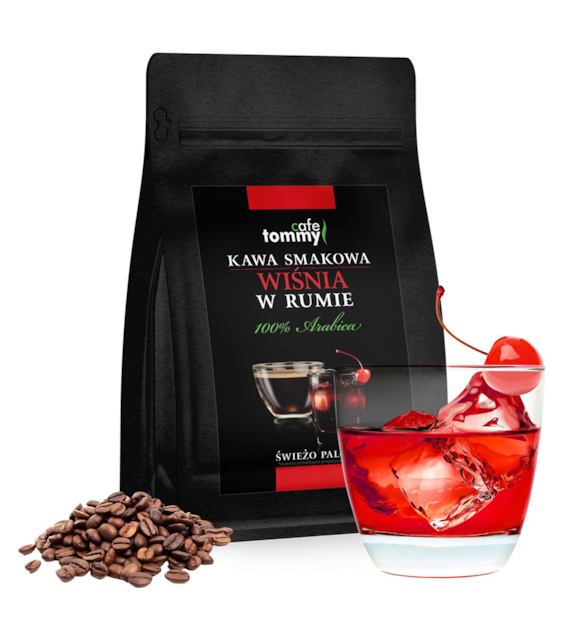 Kawa smakowa Wiśnia w Rumie 250g ziarnista.