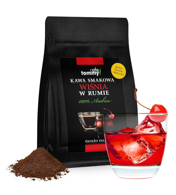 Kawa smakowa Wiśnia w Rumie 250g mielona.