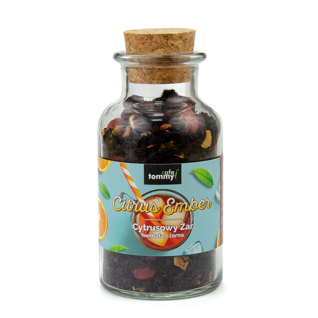 Herbata czarna smakowa Citrus Ember 80g w butelce